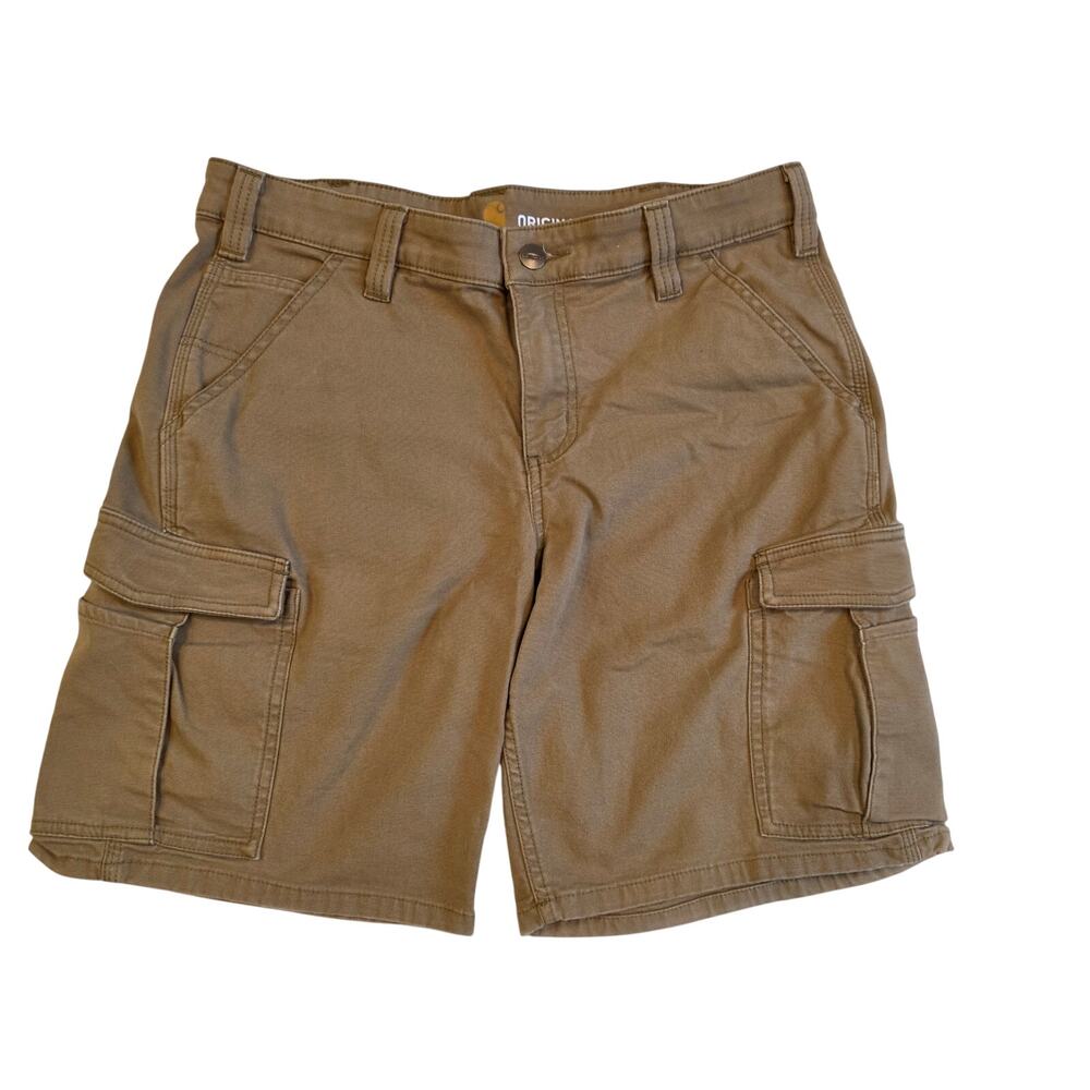 Carhartt Original Fit Canvas Cargo Work Shorts Tan Brown Size 10